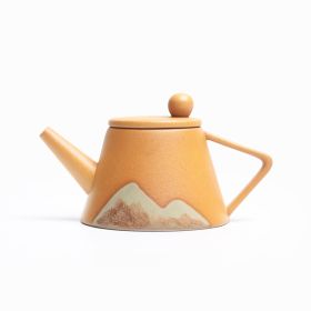 Teapot; Ceramic, Single Pot Japanese Underglaze Color Set Household (Color: Yellow)
