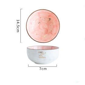 Cute, Decorative Ceramic Bowl for Serving, Breakfast, Salad or more (Color: Pink)