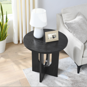 Modern Coffee Table, End Table, Living Room Table, Solid Wood (Color: Black)