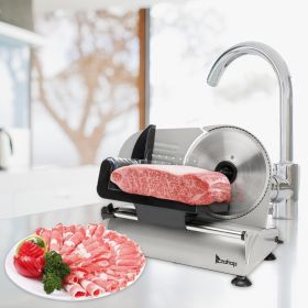 110V 150W 7.5-inch Semi-automatic Belt Driven Household Slicer (Color: Silver)