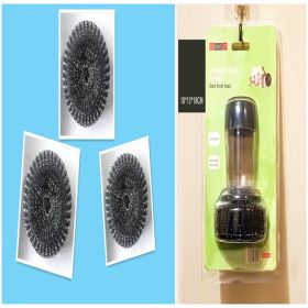 Kitchen Soap Dispensing Palm Brush Cleaner, Push-type Brush (Option: Set)