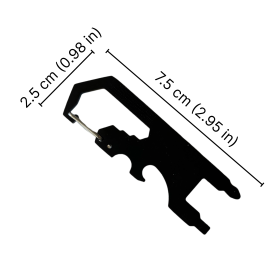 Multifunctional Keychain Beer Bottle Opener (Color: Black)