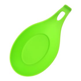 Silicone Spoon Mat, Easy To Clean with Heat Insulation (Color: Green)