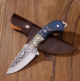 Blue Carved, Ornate Small Knife (Option: Fruit knife)