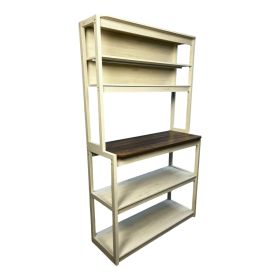 5 Levels of Kitchen Storage Cabinets, Coffee Bar, Kitchen Shelves, Microwave Racks (Color: White)