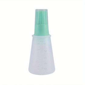 2.2oz Brand Silicone BBQ Oil Bottle Brush With Flat-Bottom Design; Perfect For Barbecue; Cooking And Baking - Heat-Resistant; Easy To Clean A (Color: Green)