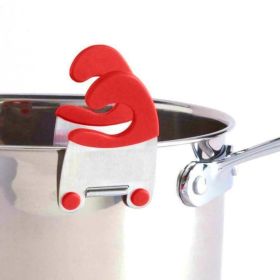 1pc Bowl Clip, Stainless Steel Pot Side Clips, Anti-scalding Spoon Holder, Kitchen Bowl Clip (Color: Red)