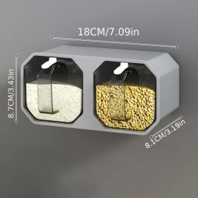 1pc Punch-free Wall-mounted Seasoning Box; Seasoning Jar; Kitchen Seasoning Storage Container; Seasoning Bottle; Spice Box Organizer (Color: Gray Two Grids)