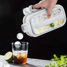 1pc Ice Ball Maker, Kitchen Bar Accessory Gadgets Creative Ice Cube Mold 2 In 1 (Color: White)