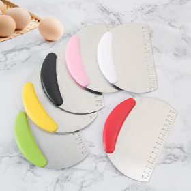 With measurement / scale flour dough cutter, dough cutting knife, baking tools, stainless steel single-sided cutter (select: NM506-white)