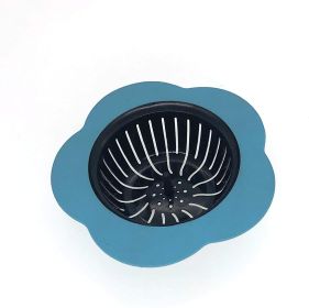 Flower Shaped Kitchen Sink Strainer, 4.5inch Diameter (Color: Blue)