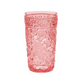 Paisley Acrylic Glasses Drinking Set of 4 Hi Ball (17oz), Plastic Drinking Glasses, BPA Free Cocktail Glasses, Drinkware Set (Color: as Pic)