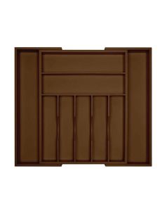 Adjustable, Expandable Kitchen Utensils Drawer Organizer (Color: Brown)