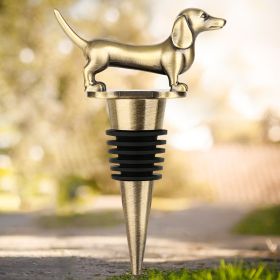 A Dachshund-shaped Red Wine, Champagne Stopper (Option: Bronze HJS1805)