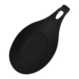 Silicone Spoon Mat, Easy To Clean with Heat Insulation (Color: Black)