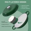 The enamel cast iron/Dutch oven soup pot features a circular shower-style lid design