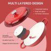 The enamel cast iron/Dutch oven soup pot features a circular shower-style lid design