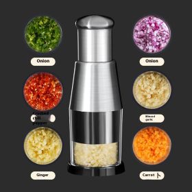 Garlic Crusher, Onion Chopper, Vegetables Chopper - Manual Garlic Press Machine, Garlic Squeezer Kitchen Gadget (Color: Black)